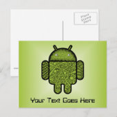 Carte Postale Bubbles Doodle Character pour le robot Android™ (Devant / Derrière)