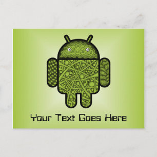 Carte Postale Bubbles Doodle Character pour le robot Android™