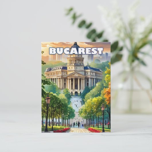Carte Postale Bucarest dévoile son charme (Debout devant)