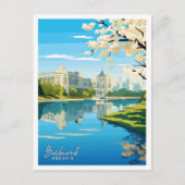 Carte Postale Bucarest Roumanie Art illustration de voyage vinta (Devant)