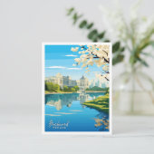 Carte Postale Bucarest Roumanie Art illustration de voyage vinta (Debout devant)