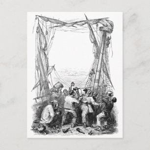 Carte Postale Buccaneers vintages et un navire pirate naufragé