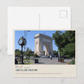 Carte Postale Bucharest Arcul de Triumf (Devant / Derrière)