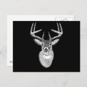 Carte Postale Buck sur la tête de cerf de queue blanche noire (Devant / Derrière)