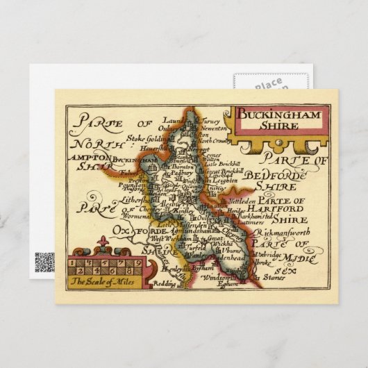 Carte Postale Buckinghamshire Comté Angleterre Ancien Antiquaire (Devant / Derrière)