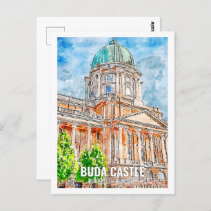 Carte Postale Buda Castle Budapest Travel Place Aquarelle