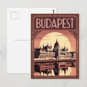 Carte Postale Budapest Art déco vintage (Devant / Derrière)