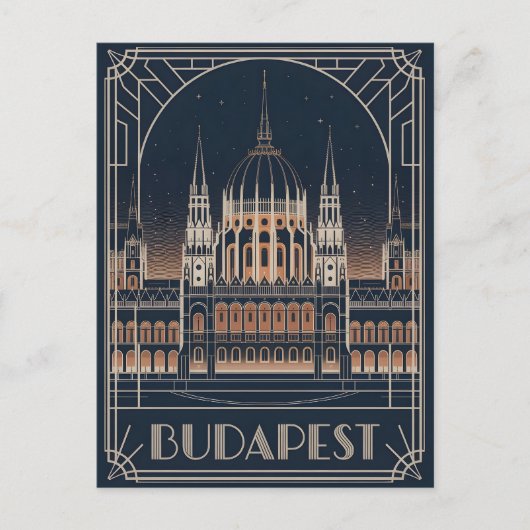 Carte Postale Budapest Art déco vintage (Devant)