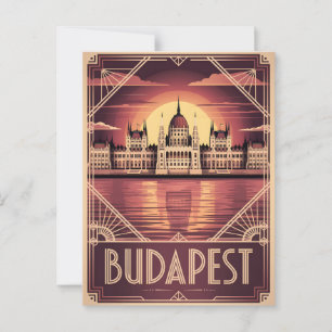 Carte Postale Budapest Art déco vintage