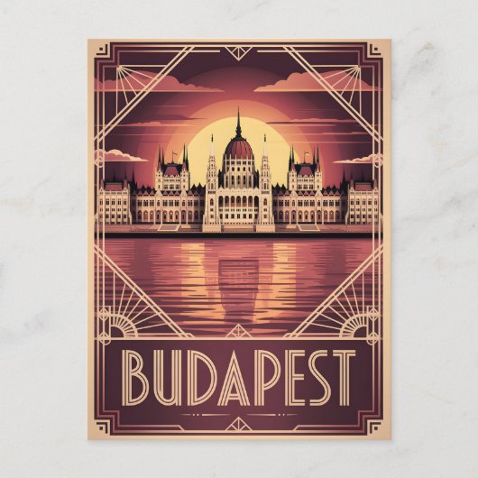 Carte Postale Budapest Art déco vintage (Devant)