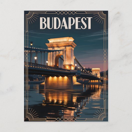 Carte Postale Budapest Art déco vintage (Devant)