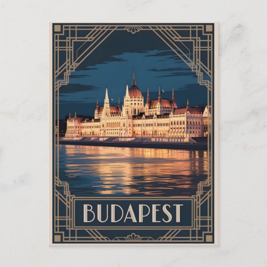 Carte Postale Budapest Art déco vintage (Devant)