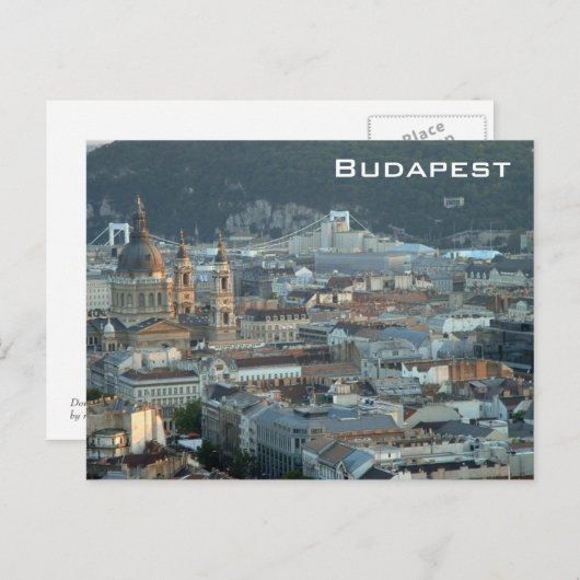 Carte Postale Budapest du centre (Devant / Derrière)