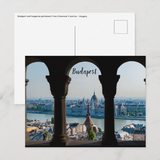Carte Postale Budapest et parlement hongrois (Devant / Derrière)