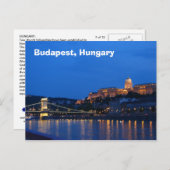 Carte Postale Budapest, Hongrie (Devant / Derrière)