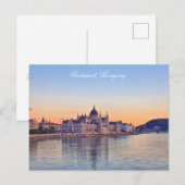 Carte Postale Budapest, Hongrie, Château de Buda, ville la nuit (Devant / Derrière)