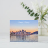 Carte Postale Budapest, Hongrie, Château de Buda, ville la nuit (Debout devant)