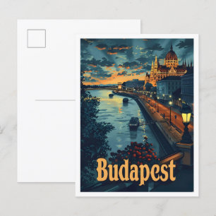 Carte Postale Budapest Hongrie Classic Art Retro Vintage voyage