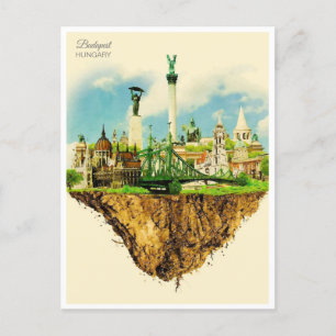 Carte Postale Budapest Hongrie Travel Art souvenir Vintage