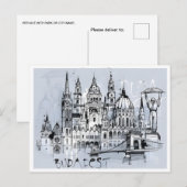 Carte Postale Budapest Hongrie Travel Art Vintage souvenir (Devant / Derrière)