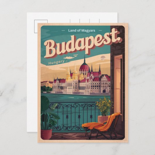 Carte Postale budapest hongrie vintage elizabeth bridge Cadeaux (Devant / Derrière)