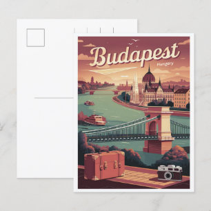 Carte Postale budapest hongrie vintage femme locale Cadeaux