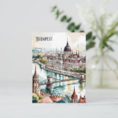 Carte Postale Budapest Hungary Parliament Danube River Skyline (Debout devant)