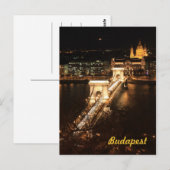 Carte Postale Budapest la nuit (Devant / Derrière)