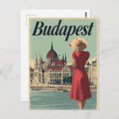 Carte Postale Budapest les années 50 vintage (Devant / Derrière)