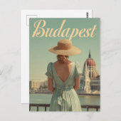 Carte Postale Budapest les années 50 voyage vintage (Devant / Derrière)
