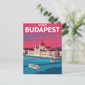 Carte Postale Budapest Parlement Voyage Rétro (Debout devant)