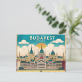 Carte Postale Budapest Skyline Voyage Affriolante Toile  (Debout devant)
