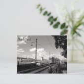 Carte postale Budapest. Tramway, Pont Chaîne et Da (Debout devant)