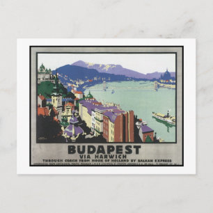 Carte Postale Budapest via Harwich