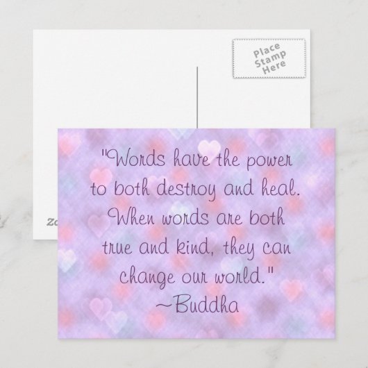 Carte Postale Buddha Kind Words (Devant / Derrière)