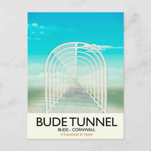Carte Postale Bude Tunnel, Cornouwall Parodie affiche Voyage (Devant)