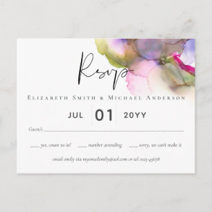 Carte Postale Budget Abstrait Rainbow Purple Mariage