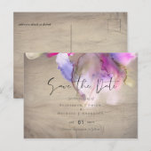 Carte Postale Budget Abstrait Rainbow Purple Mariage (Devant / Derrière)