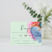 Carte Postale BUDGET abstrait Rainbow Watercolor Mariage (Debout devant)