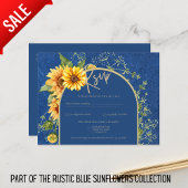 Carte Postale BUDGET All-in-1 Rustique tournesols BLEU Mariage