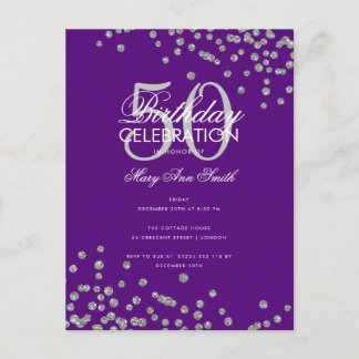 Carte Postale Budget Anniversaire Parties scintillant Confetti A