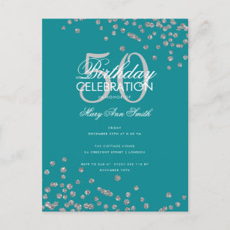 Carte Postale Budget Anniversaire Parties scintillant Confetti S
