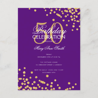 Carte Postale Budget Anniversaire Parties scintillant de fête Co