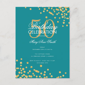 Carte Postale Budget Anniversaire Parties scintillant de fête Co