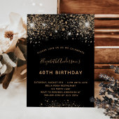 Carte Postale Budget Anniversaire parties scintillant en or noir