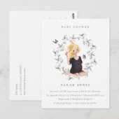 Carte Postale Budget attendu Femmes Foliage Baby Showe (Devant / Derrière)