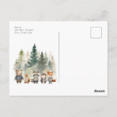 Carte Postale Budget Baby shower d'aquarelle des bois (Dos)