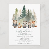 Carte Postale Budget Baby shower d'aquarelle des bois (Devant)