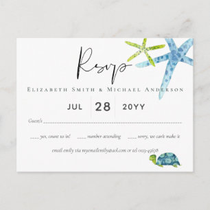 Carte Postale BUDGET Baby shower Vie marine Épée de la mer