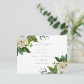 Carte Postale BUDGET Blanc Roses Bouquet Mariage Floral (Debout devant)